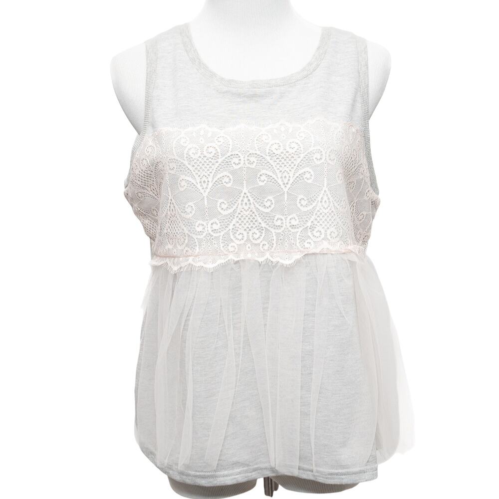 New Anthropologie Romeo & Juliet Sleeveless Lace Tank Top Blouse Top Size Large